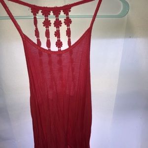 Pink tank with floral straps